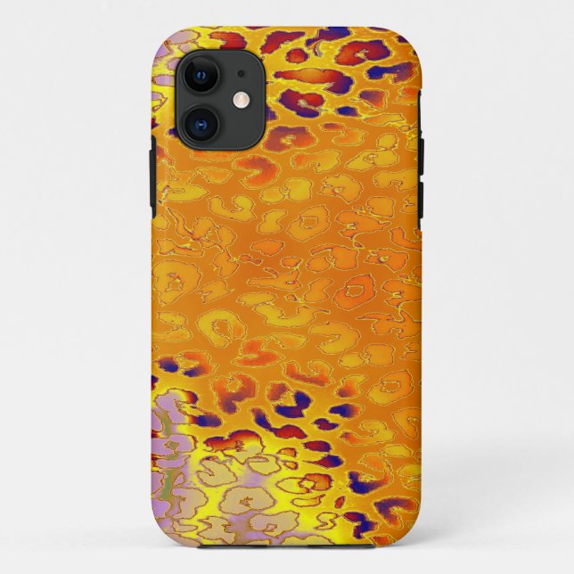 Retro Leopard Print Skin (Yellow, Orange, Grey) Case-Mate iPhone Case (Back)