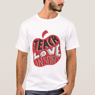 Retro Leopard Teach Love Inspire Art T-Shirt