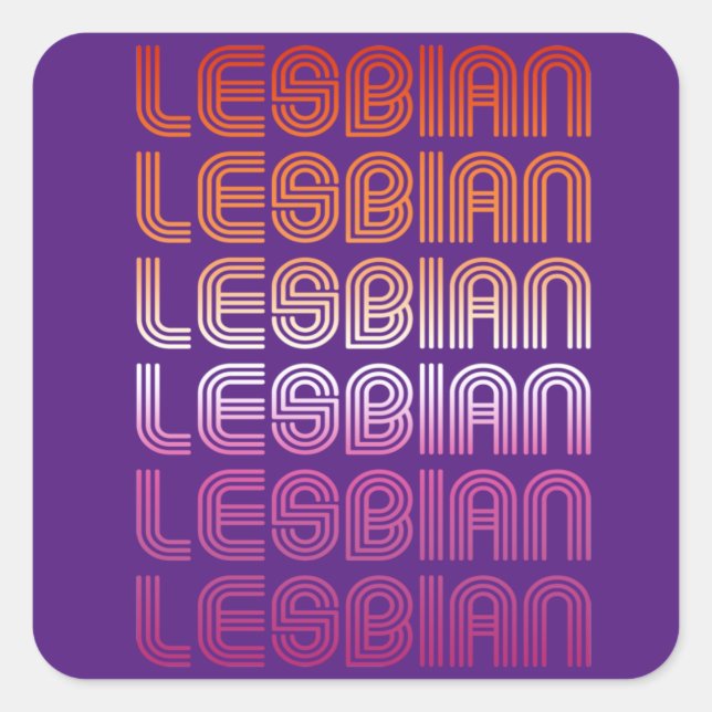 RETRO LESBIAN PRIDE PATTERN T-Shirt Square Sticker (Front)