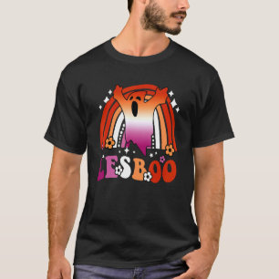 Retro Lesboo Lesbian Halloween LGBT Spooky Pride T-Shirt