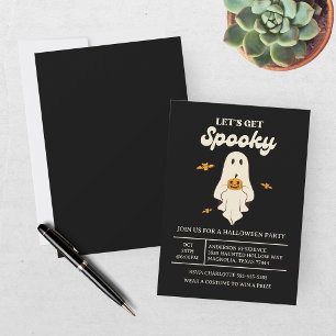 Retro Let’s Get Spooky Halloween Invitation
