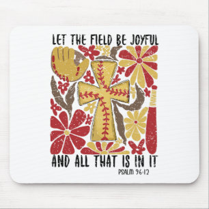 Retro Let The Field Be Joyful Game Day Softll Chri Mouse Mat