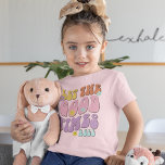 Retro Let the good times roll quote Pink Yellow T-Shirt<br><div class="desc">Cute back to school t shirt with "let the good times roll" in retro font and colours. 
Pink,  yellow,  blue purple colours with flowers</div>