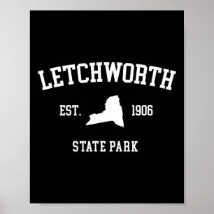 Retro Letchworth State Park Hiking New York Est 19 Poster
