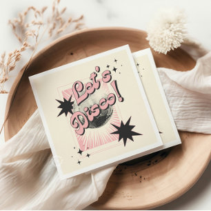 Retro Let's Disco Birthday Backdrop Napkin