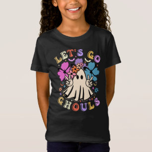 Retro Let's Go Ghouls   Cute Halloween Ghost   T-Shirt