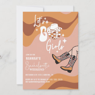 Retro Let's Go Girls Bachelorette Invitation