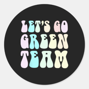 Retro Let's Go Green War Game 60's Go Summer Camp Classic Round Sticker