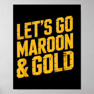 Retro Lets GO Maroon Gold Spirit Week Game Day Poster