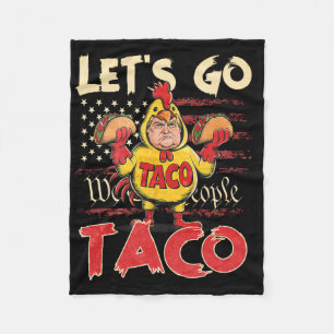 Retro Let's Go Taco Shirt Funny Let's Go Taco For Fleece Blanket