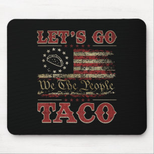 Retro Let's Go Taco Shirt Funny Let's Go Taco For  Mouse Mat