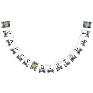 Retro Let's Party Daisy Happy Birthday Bunting