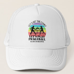 Retro Let's Play Pickleball Birthday Trucker Hat