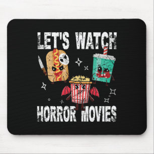 Retro Lets Watch Horror Movies Cute Halloween Cos Mouse Mat