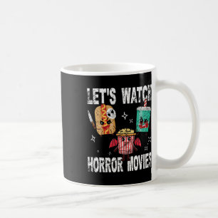 Retro Lets Watch Horror Movies Cute Halloween Cost Coffee Mug