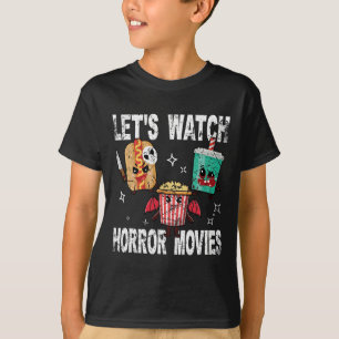 Retro Lets Watch Horror Movies Cute Halloween Cost T-Shirt