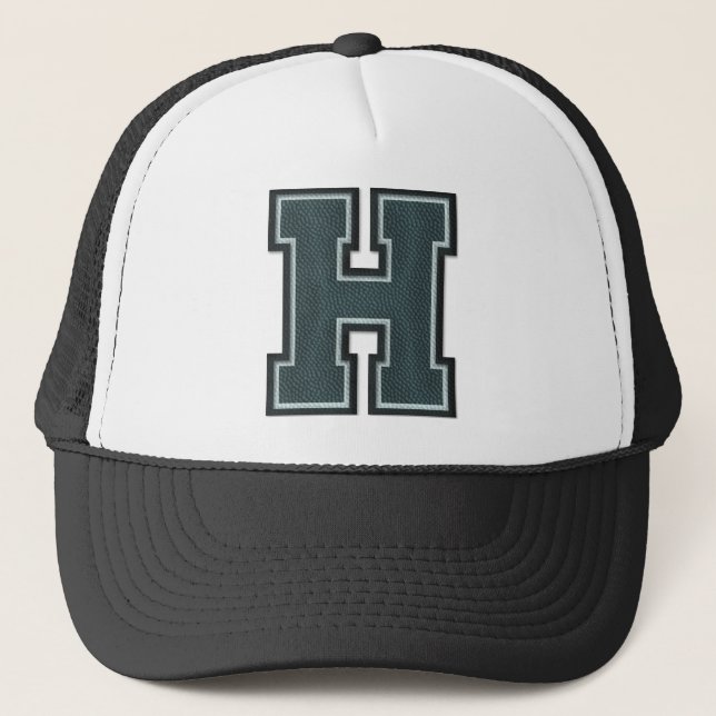 Retro Letter "H" Monogrammed Trucker Hat (Front)