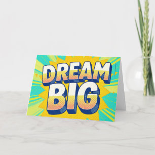 Retro lettering dream big text card