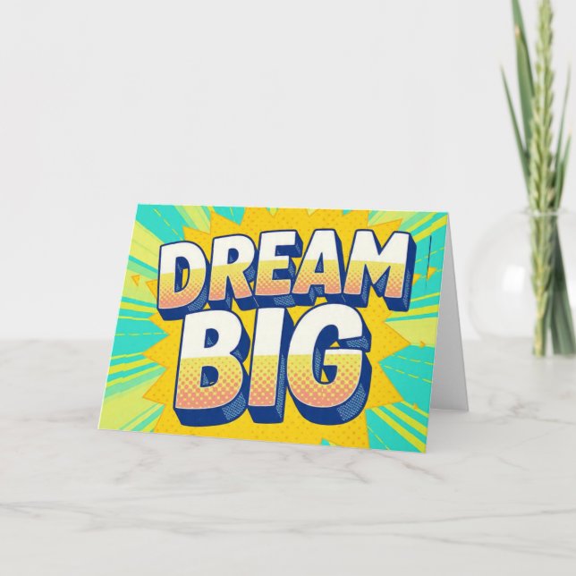 Retro lettering dream big text card (Front)