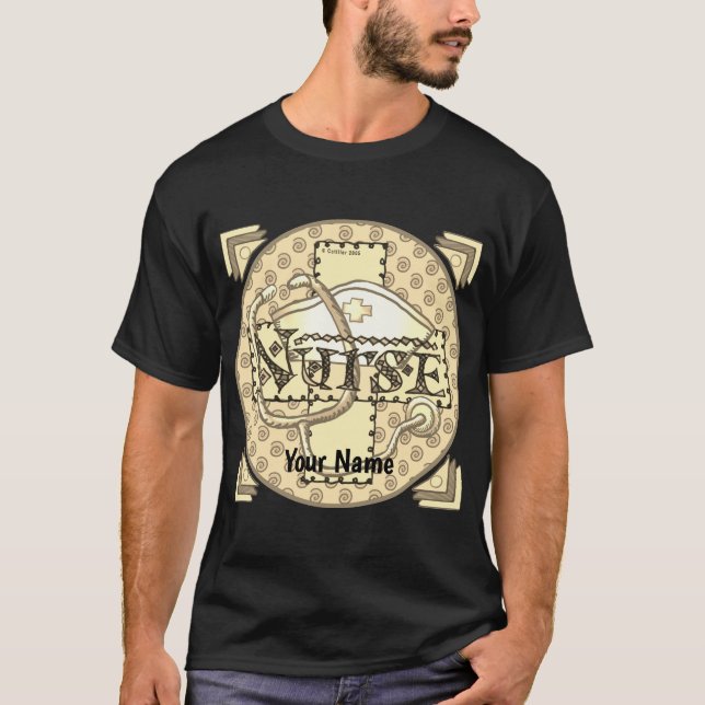 Retro letters nurse  T-Shirt (Front)