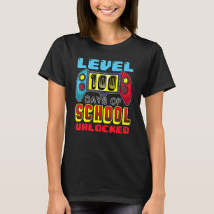 Retro Level 100 Days Of School Unlocked 100 Days S T-Shirt