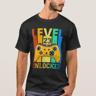Retro Level 23 Unlocked 23rd Birthday Gaming Lover T-Shirt