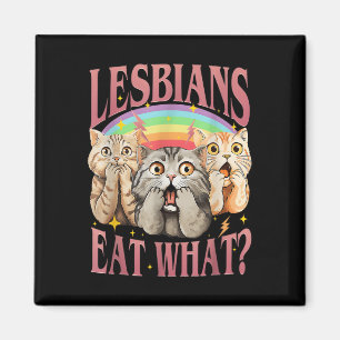 Retro Lgbt Eat What Cat Lesbian Pride Month Equal Magnet
