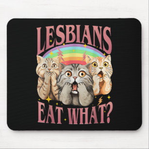 Retro Lgbt Eat What Cat Lesbian Pride Month Equal Mouse Mat