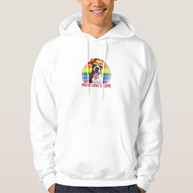 Retro LGBT Pride Love Is Love Hoodie (Front)