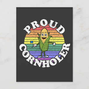 Retro LGBT Proud Cornholer Cornhole T-Shirt Postcard