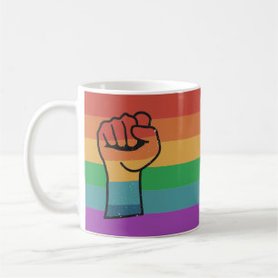 Retro LGBTQ+ Pride Fist Coffee Mug
