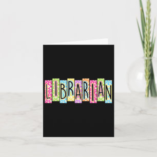 Retro Librarian Therapy Back To School Colourful G Card