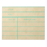 Retro Library Book Date Due Card