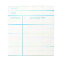 Retro Library Book Date Due Card