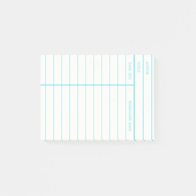 Retro Library Book Date Due Card Post-it Notes (Front)