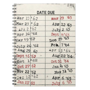 Retro Library Card   Notebook
