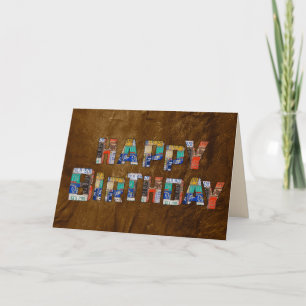 retro license plate birthday card