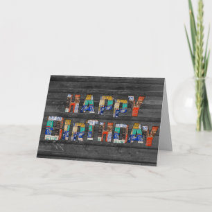 retro license plate birthday card