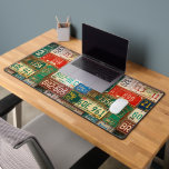 Retro License Plates Collection Desk Mat<br><div class="desc">Old rusty car license plate background pattern</div>