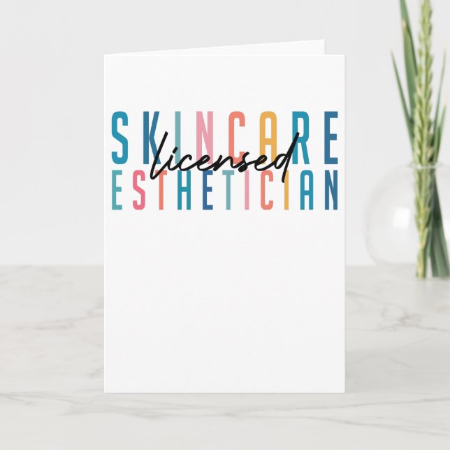 Retro Licensed Skin Esthetician Graduati Card (Front)
