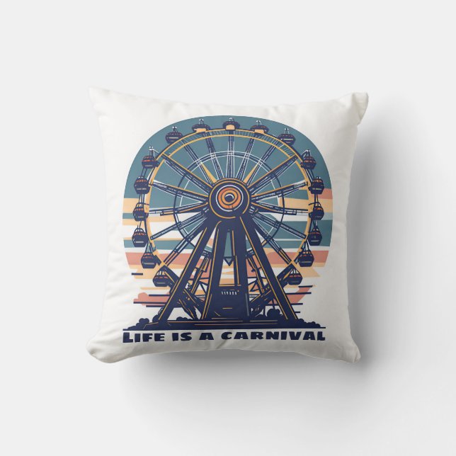 Retro Life is a Carnival  Cushion (Front)