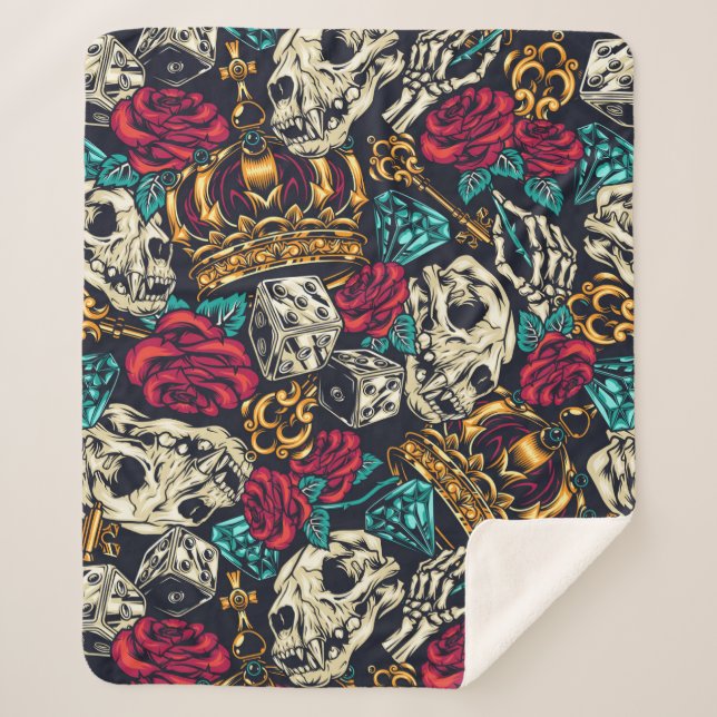 Retro Lifestyle Sherpa Blanket (Front)