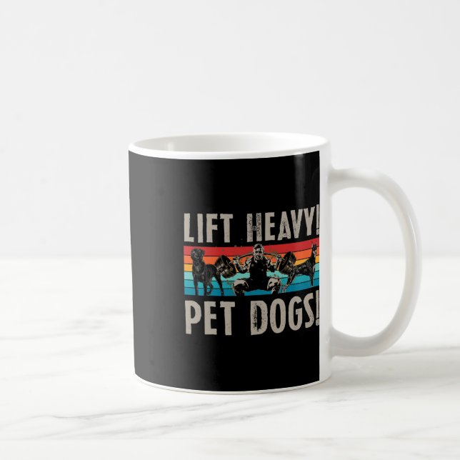 Retro Lift Heavy Pet Dogs Bodybuilding For Weightl Coffee Mug (Right)