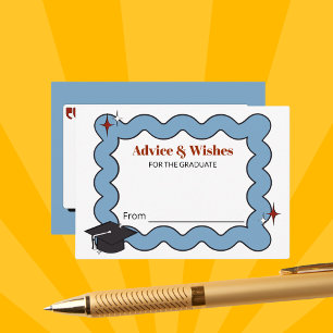 Retro light blue advice & wishes graduation  enclosure card