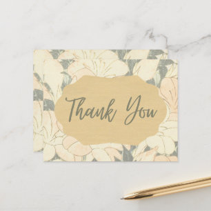 Retro Light Floral Print Postcard