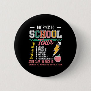 Retro Lightning Bolt Abcd Back To School Tour Teac 6 Cm Round Badge