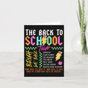 Retro Lightning Bolt Abcd Back To School Tour Teac Card