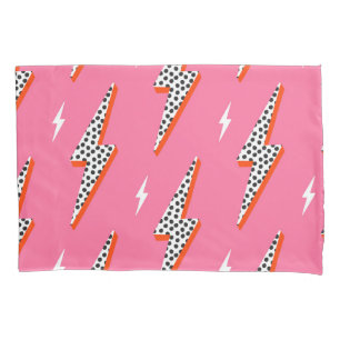 Retro Lightning bolt thunder flash red Fabric Thro Pillowcase