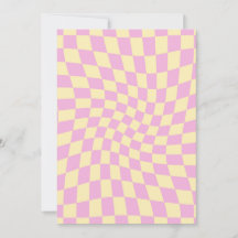 Retro Lilac Peach PInk Checks Warped Chequerboard