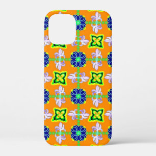 Retro lily and Daisies on yellow iPhone 12 Mini Case